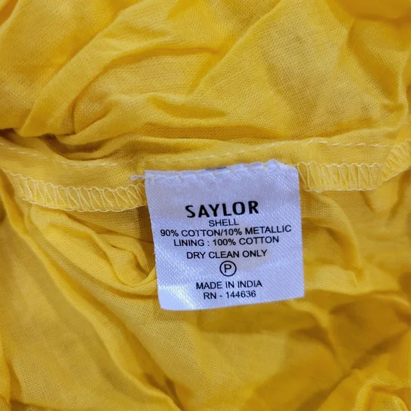 Saylor Adrianne V Neck Lined Dress Yellow Size XS - Picture 7 of 8